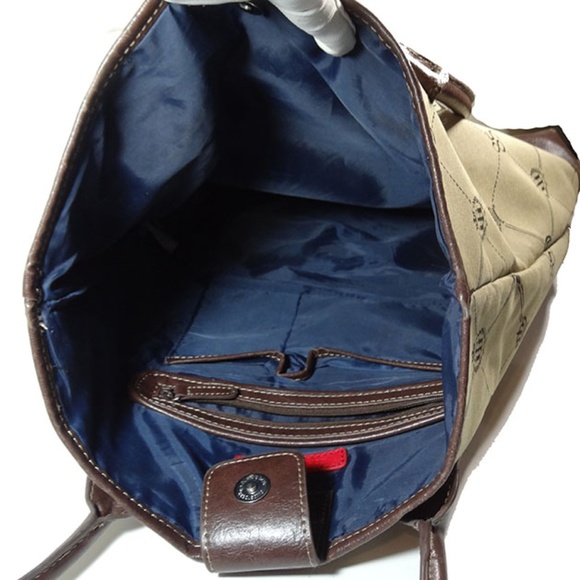 Tommy Hilfiger Brown Laptop Tote Bag Purse - Picture 7 of 8